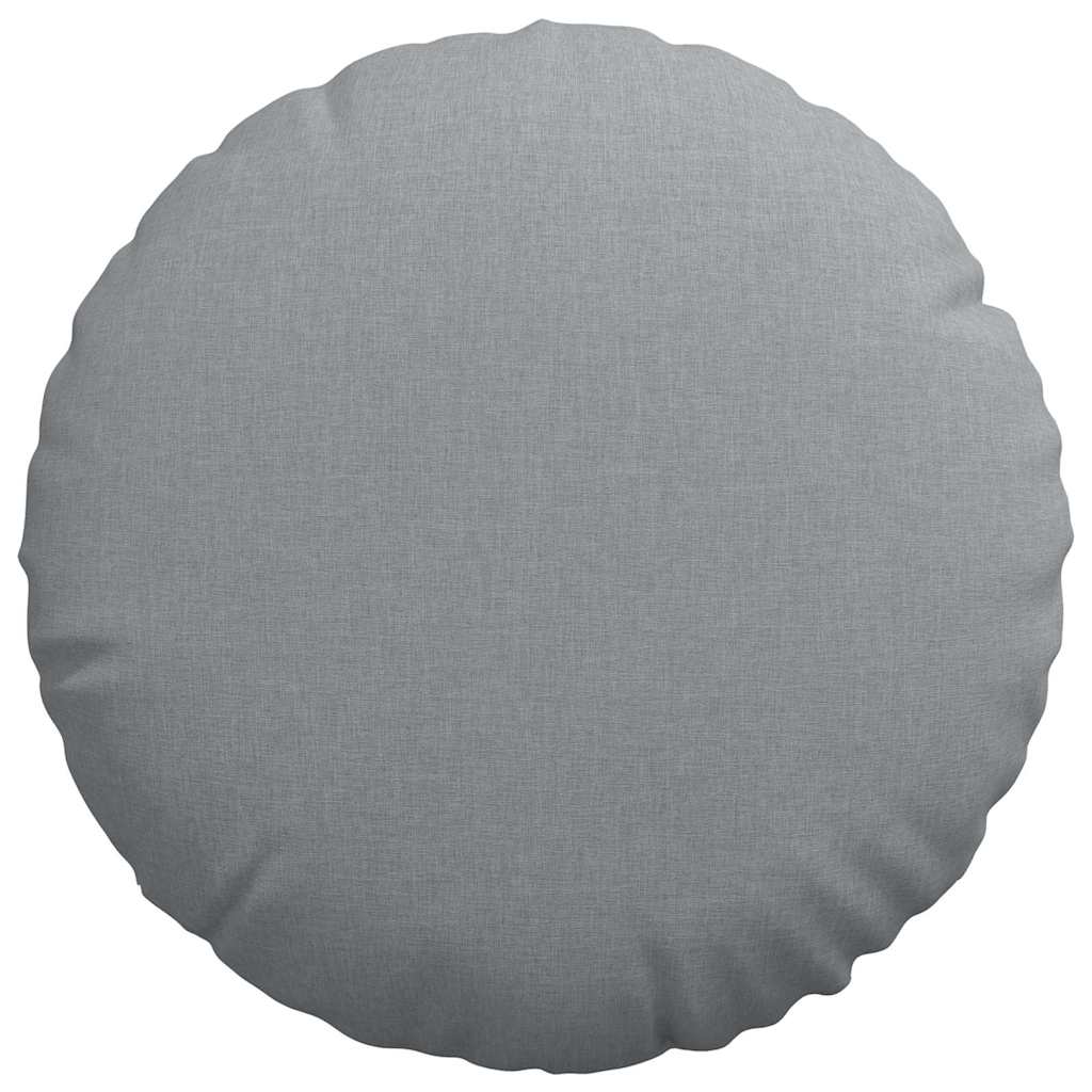 Cuscini per Seduta 2 pz Tessuto Grigio Chiaro Ø50 x 19 cm