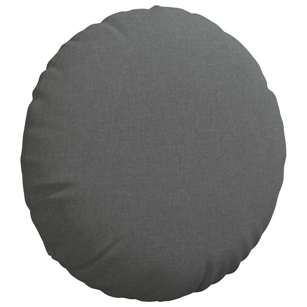Cuscini per Seduta 2 pz Tessuto Grigio Scuro Ø50 x 19 cm