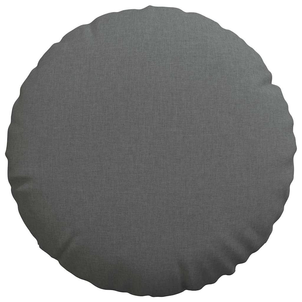 Cuscini per Seduta 2 pz Tessuto Grigio Scuro Ø50 x 19 cm