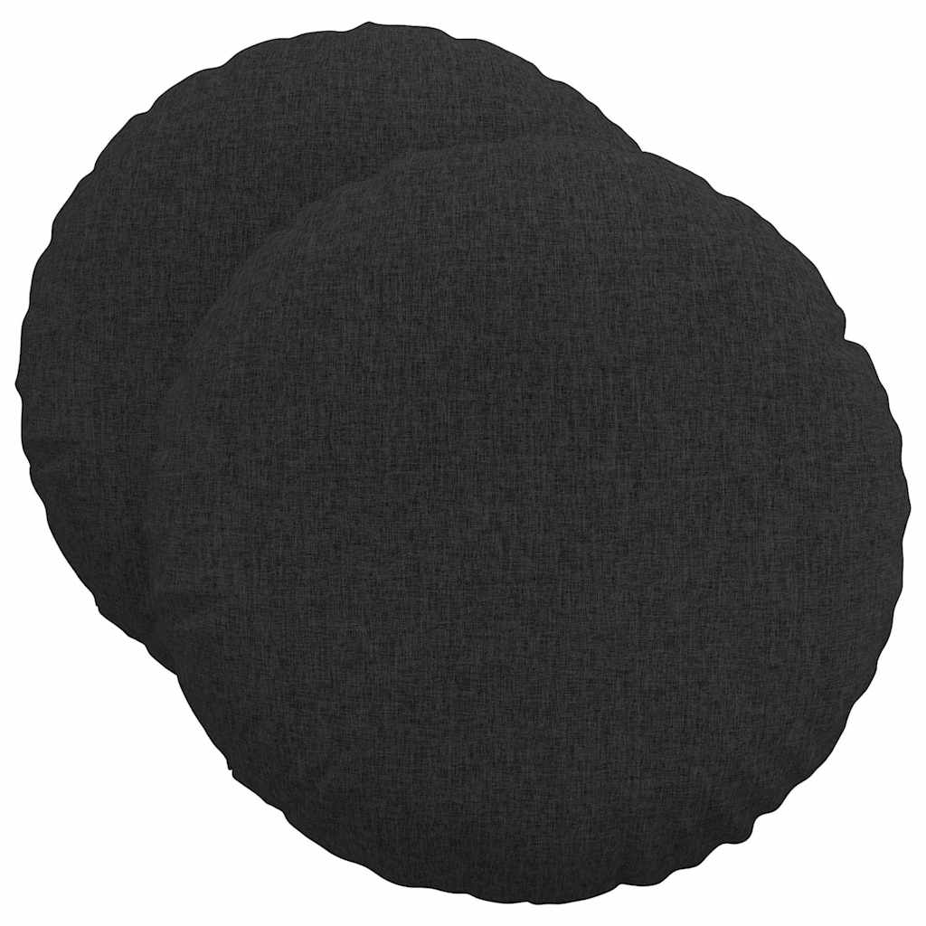 Cuscini per Seduta 2 pz Tessuto Nero Ø50 x 19 cm