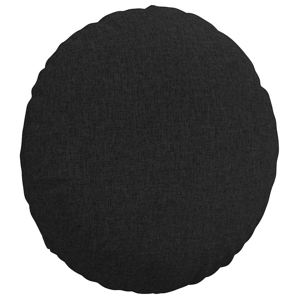 Cuscini per Seduta 2 pz Tessuto Nero Ø50 x 19 cm