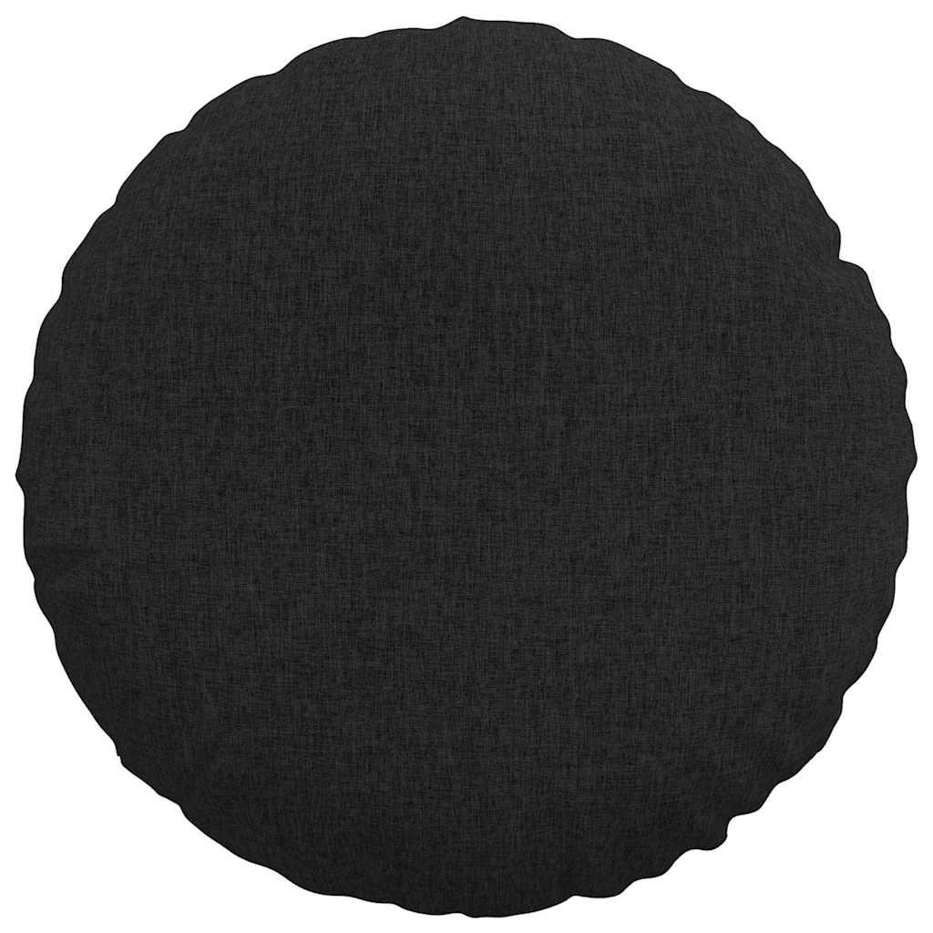Cuscini per Seduta 2 pz Tessuto Nero Ø50 x 19 cm