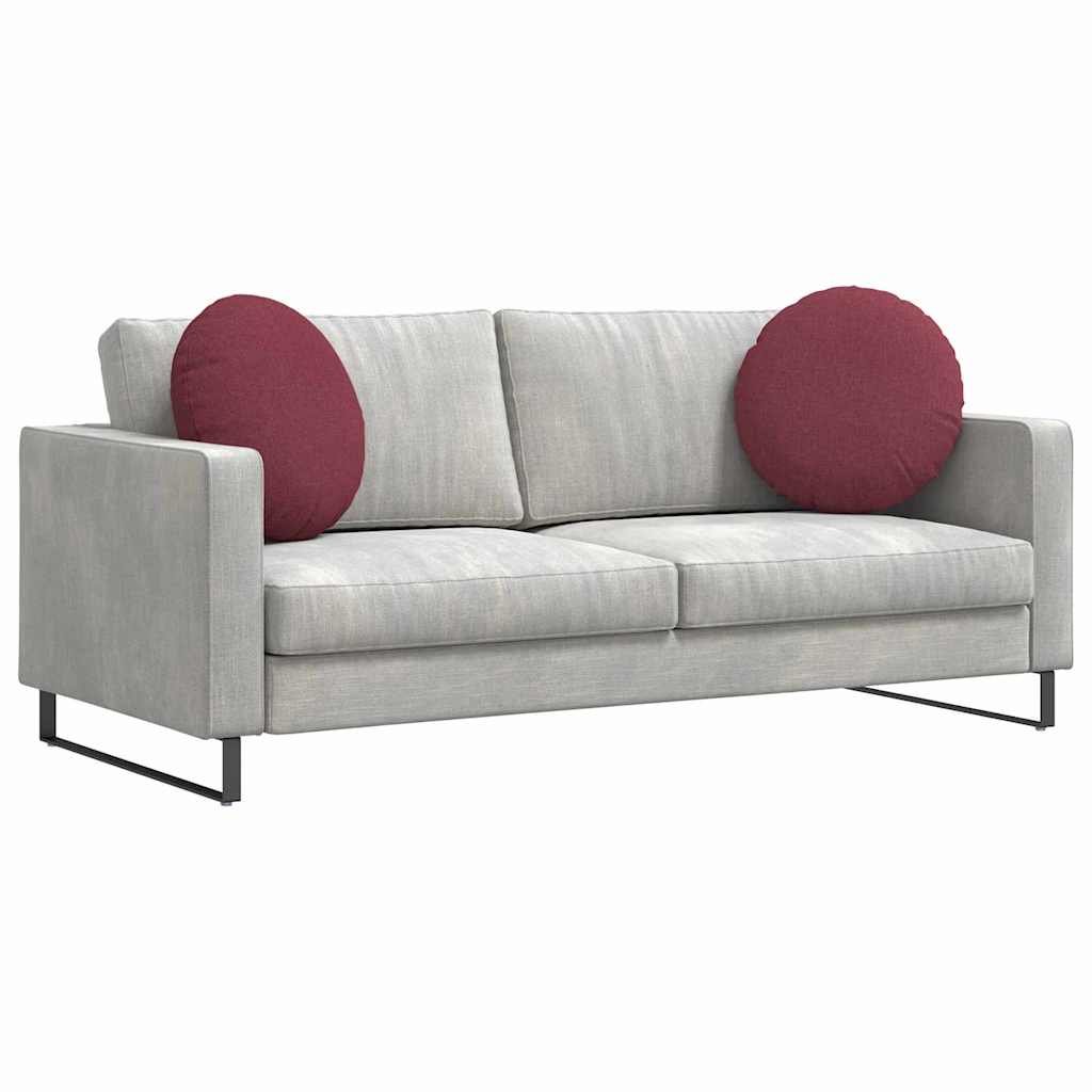 Cuscini per Seduta 2 pz Tessuto Rosso Vino Ø50 x 19 cm