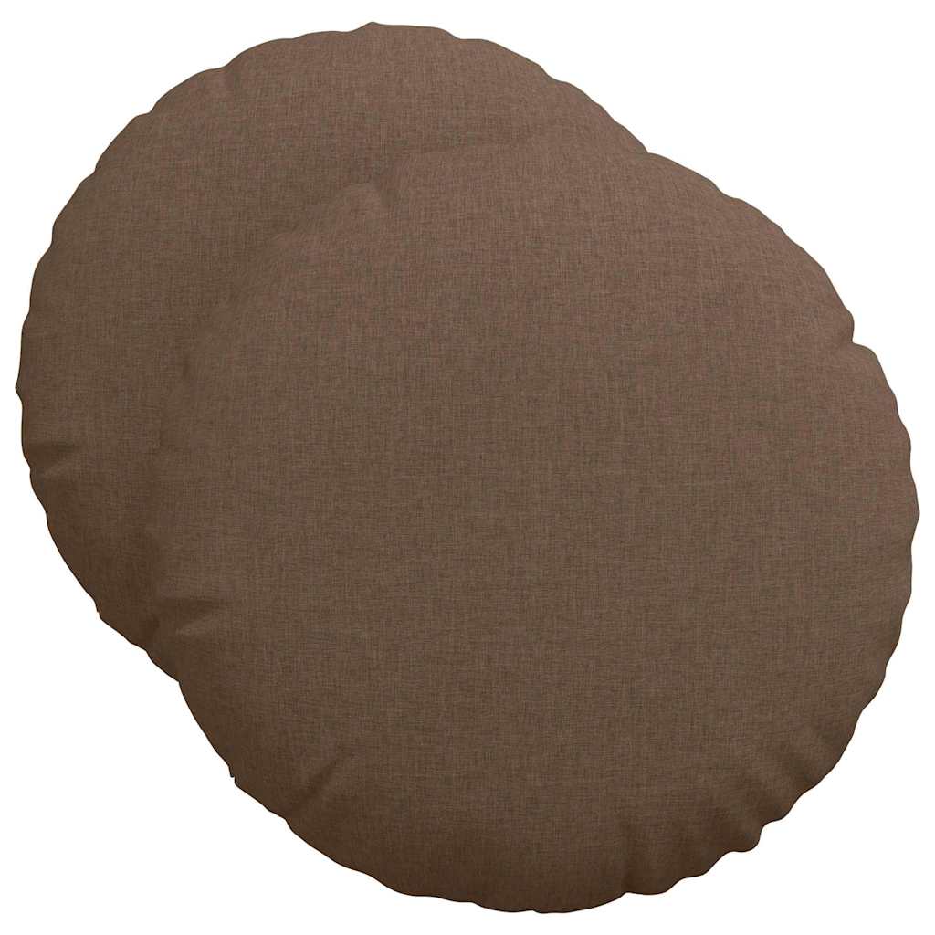Cuscini per Seduta 2 pz Tessuto Marrone Ø50 x 19 cm