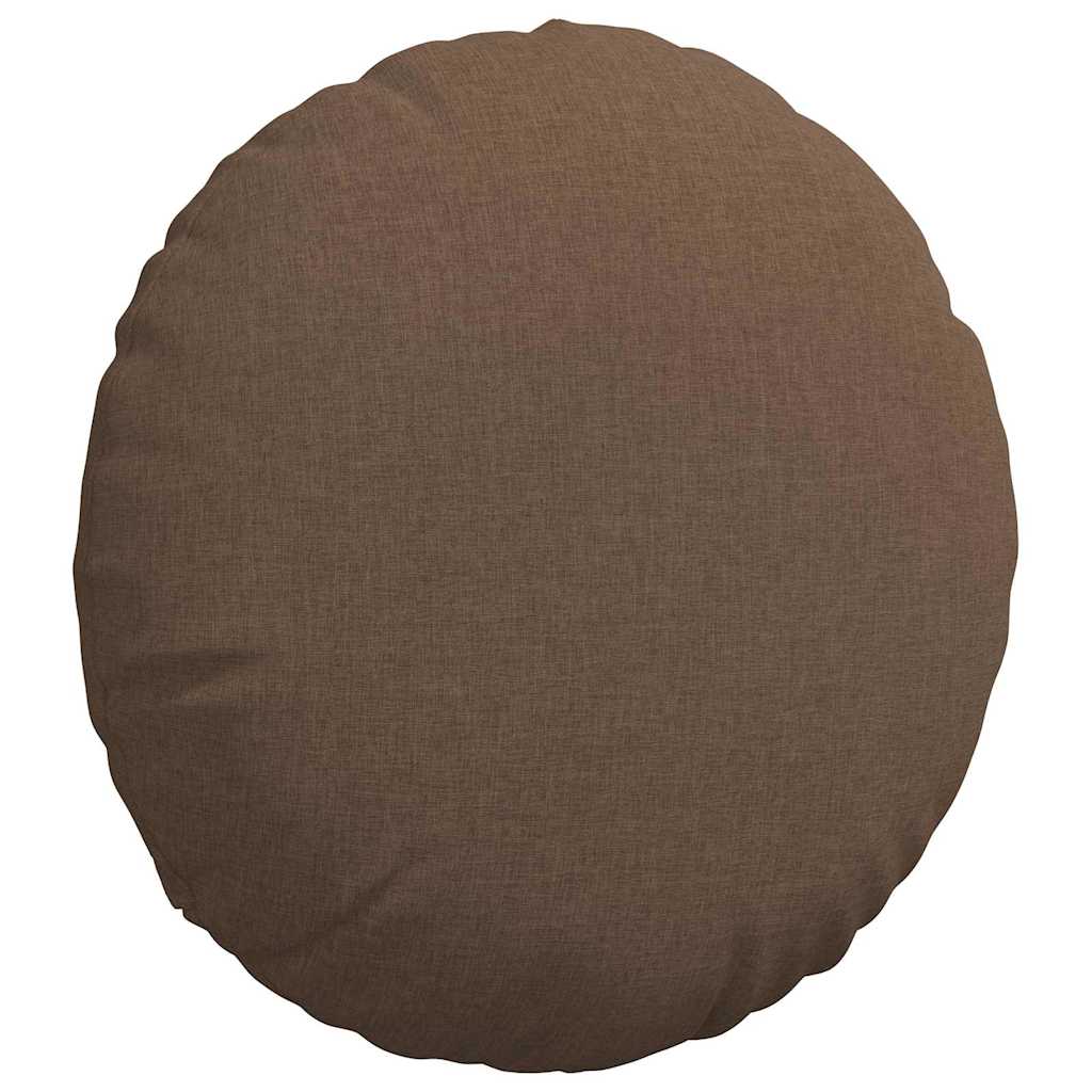 Cuscini per Seduta 2 pz Tessuto Marrone Ø50 x 19 cm