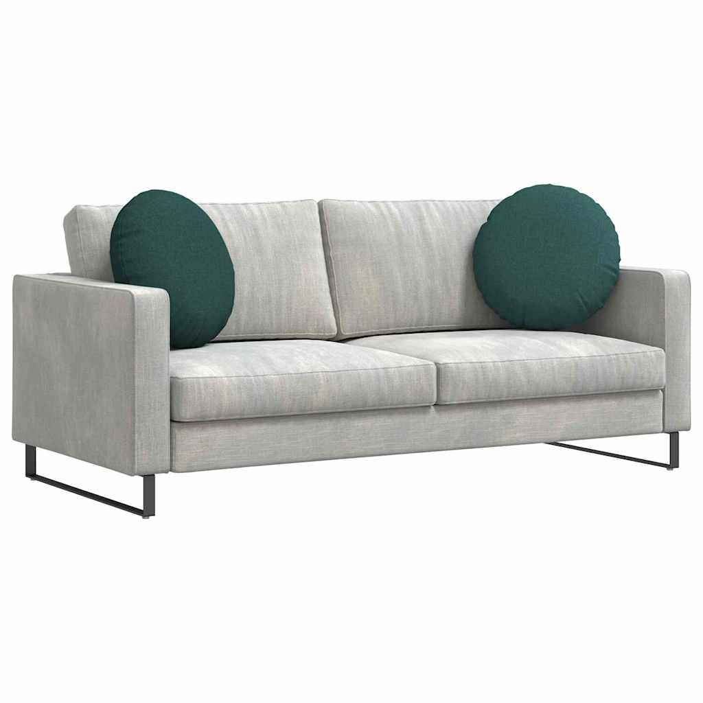 Cuscini per Seduta 2 pz Tessuto Verde Scuro Ø50 x 19 cm