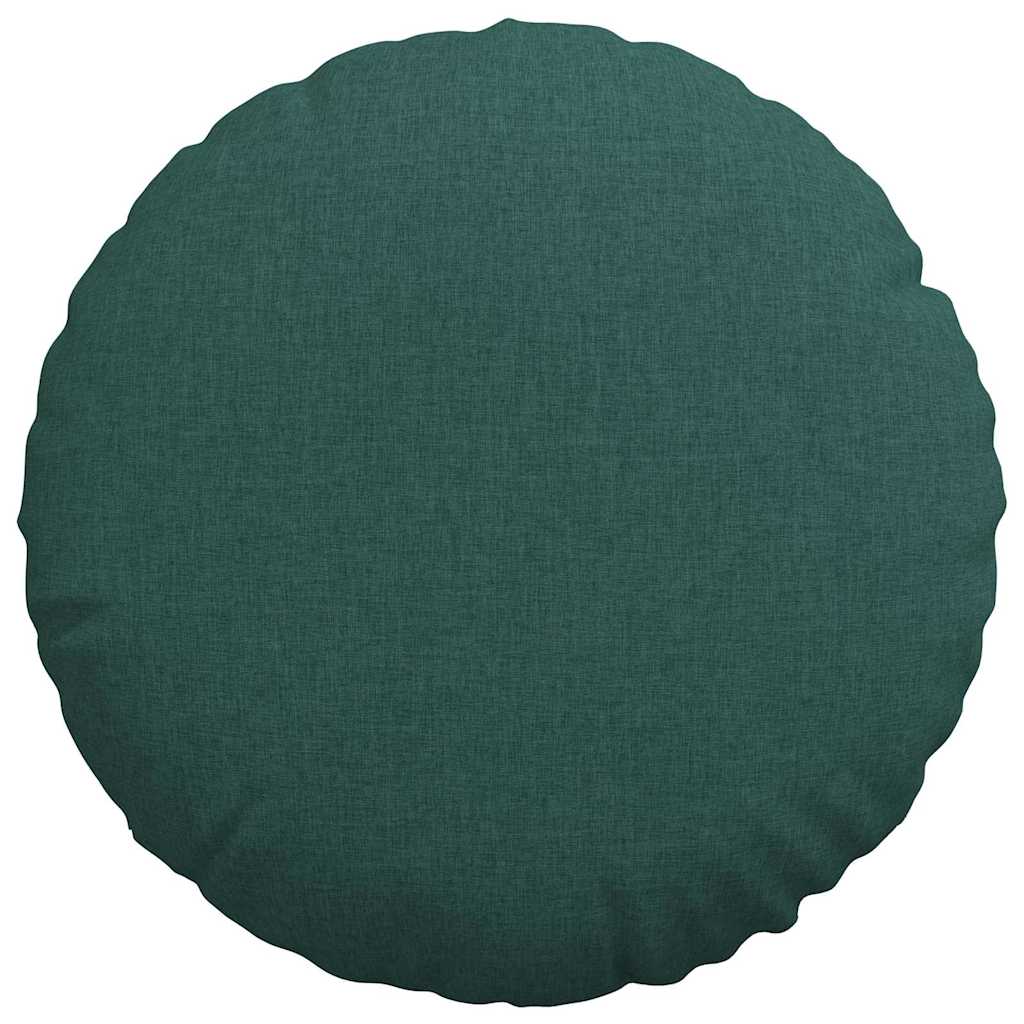 Cuscini per Seduta 2 pz Tessuto Verde Scuro Ø50 x 19 cm