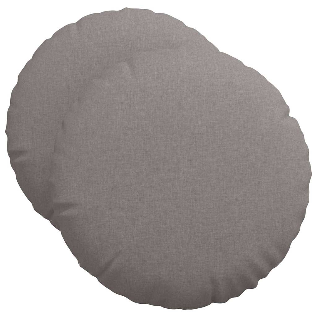 Cuscini per Seduta 2 pz Tessuto Tortora Ø50 x 19 cm