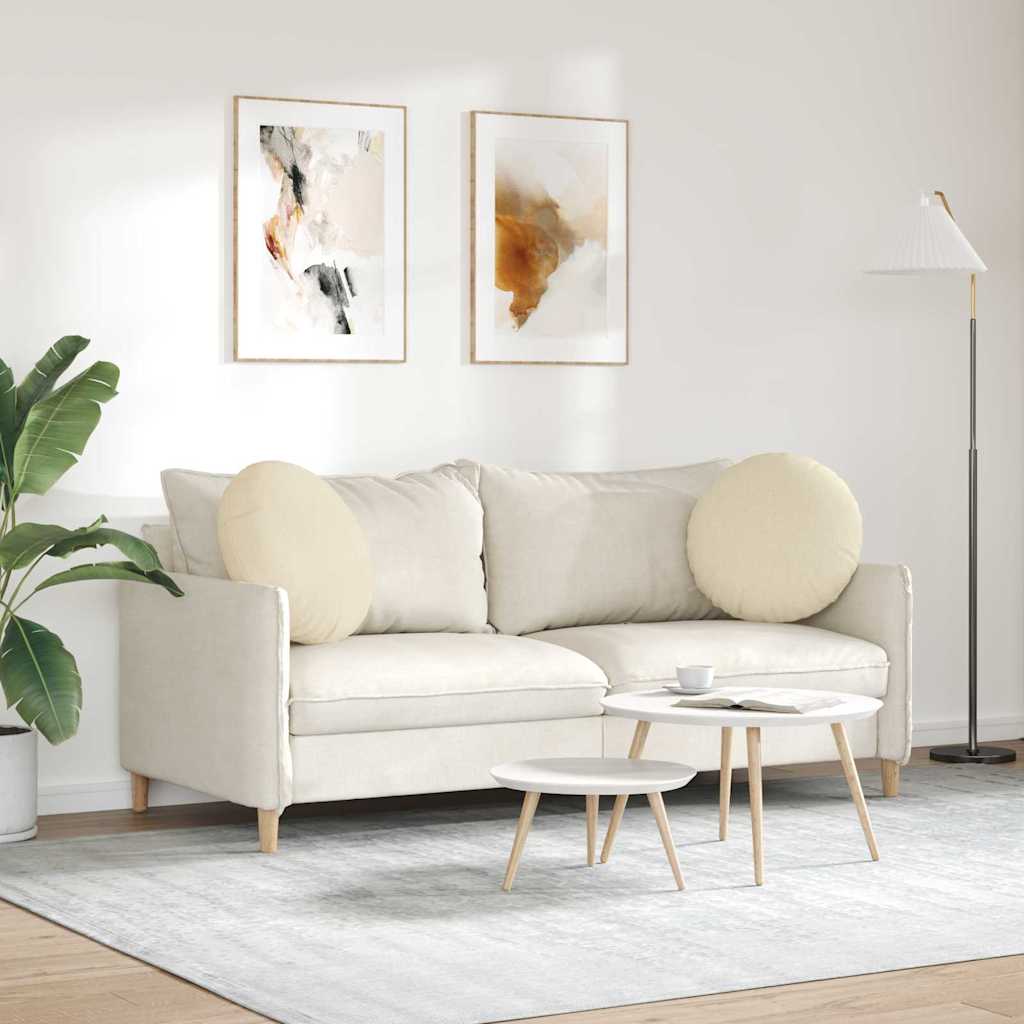 Cuscini per Seduta 2 pz Tessuto Crema Ø50 x 19 cm