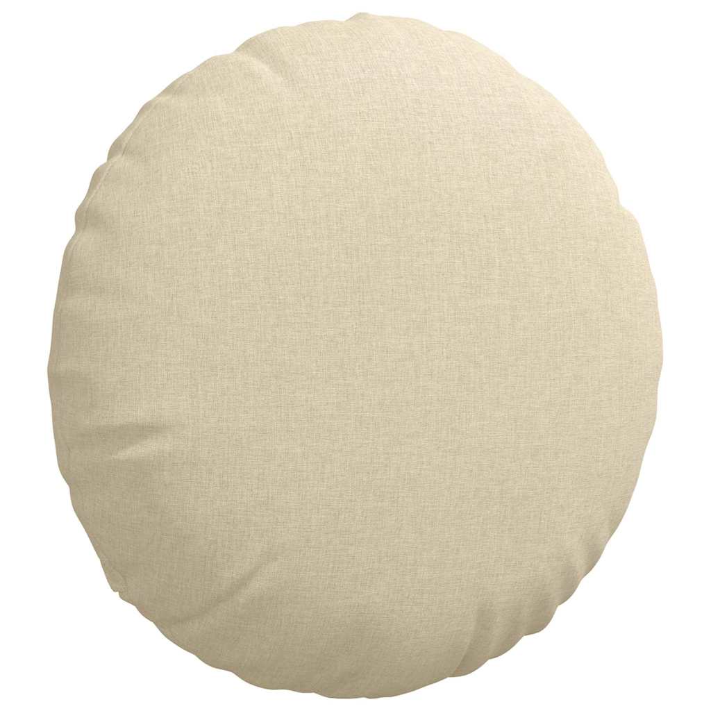 Cuscini per Seduta 2 pz Tessuto Crema Ø50 x 19 cm