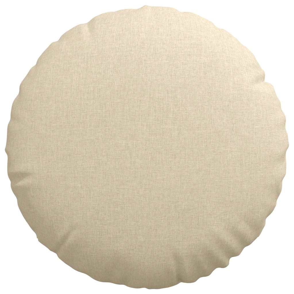 Cuscini per Seduta 2 pz Tessuto Crema Ø50 x 19 cm