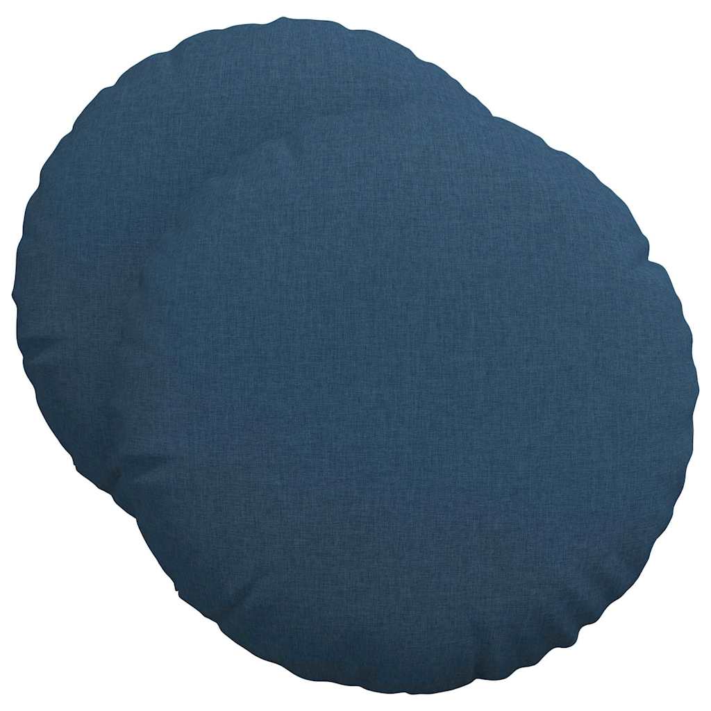 Cuscini per Seduta 2 pz Tessuto Blu Ø50 x 19 cm