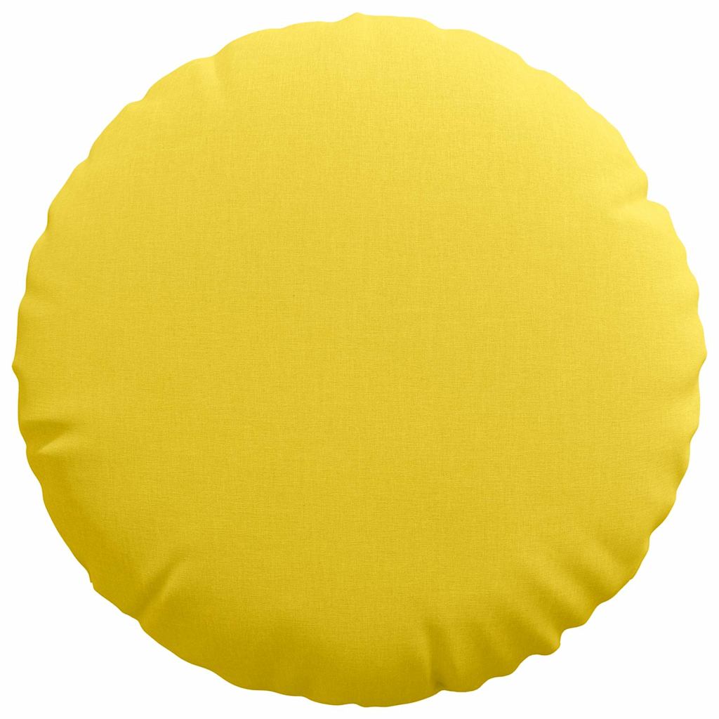 Cuscini per Seduta 2 pz Tessuto Giallo Chiaro Ø50 x 19 cm