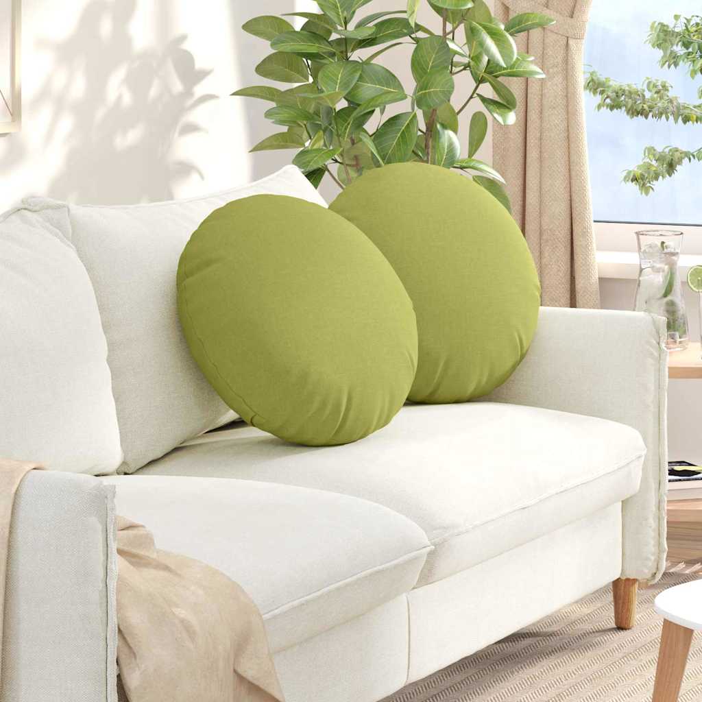 Cuscini per Seduta 2 pz Tessuto Verde chiaro Ø50 x 19 cm