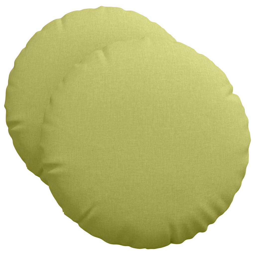 Cuscini per Seduta 2 pz Tessuto Verde chiaro Ø50 x 19 cm