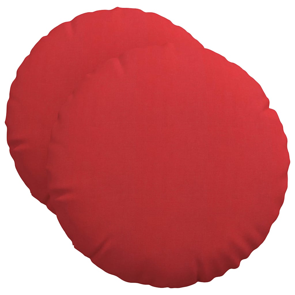 Cuscini per Seduta 2 pz Tessuto Rosso Ø50 x 19 cm