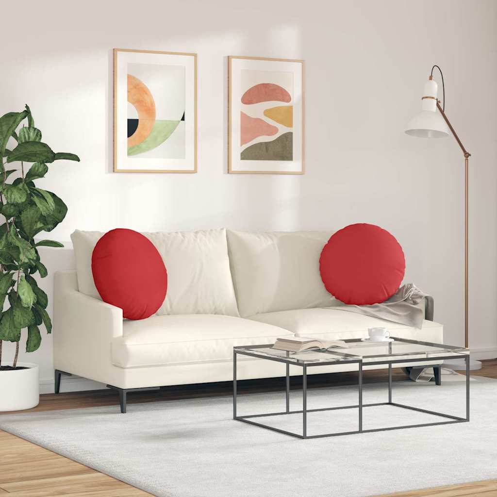 Cuscini per Seduta 2 pz Tessuto Rosso Ø50 x 19 cm