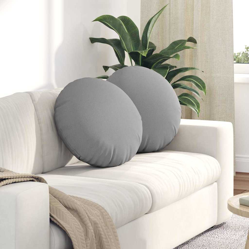 Cuscini per Seduta 2 pz Tessuto Grigio Nuvola Ø50 x 19 cm