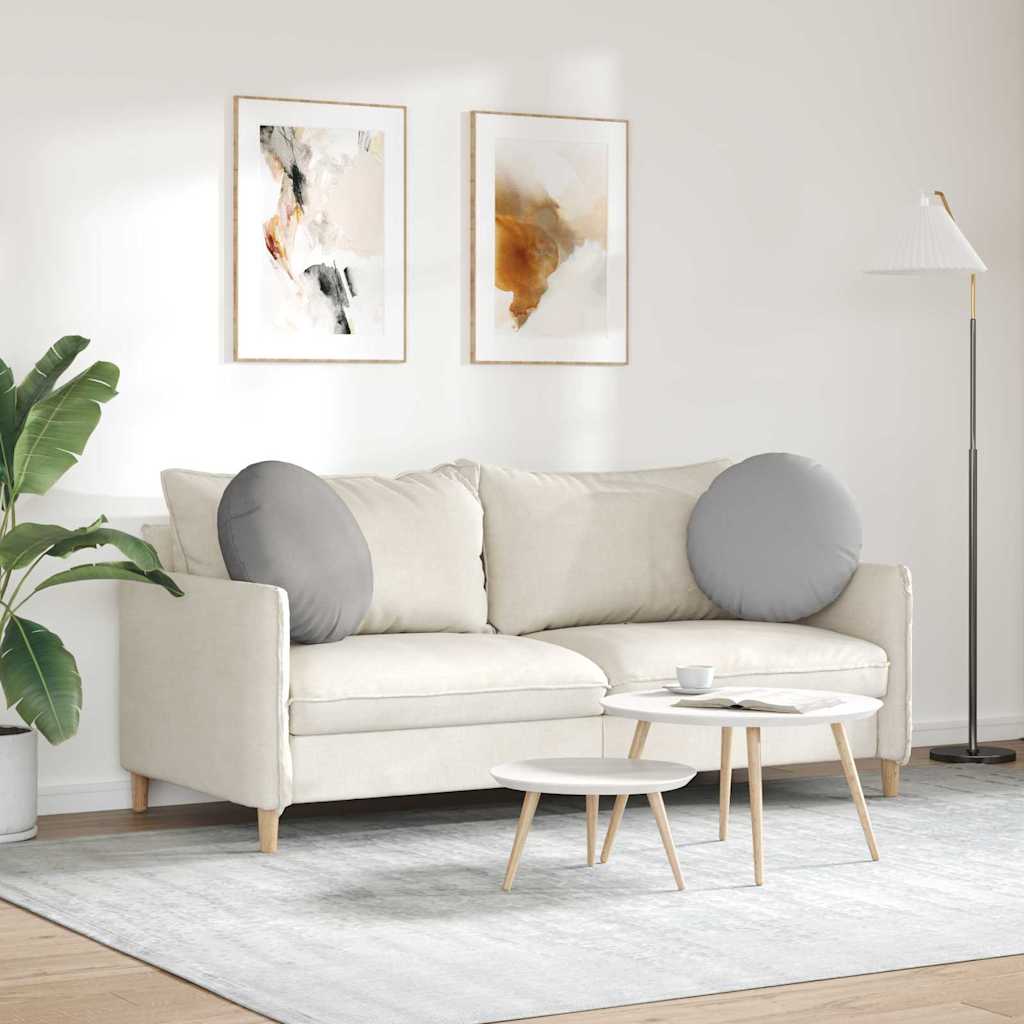 Cuscini per Seduta 2 pz Tessuto Grigio Nuvola Ø50 x 19 cm
