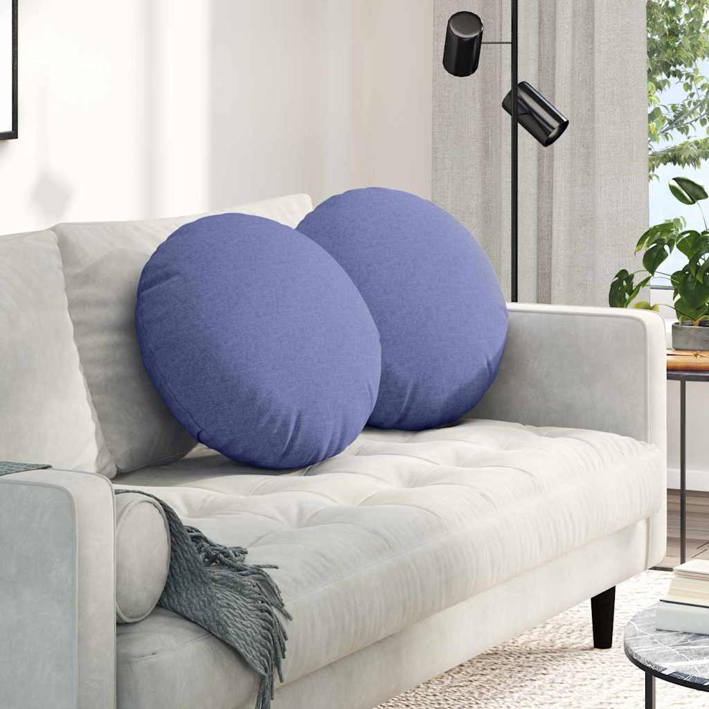 Cuscini per Seduta 2 pz Tessuto Blu jeans Ø50 x 19 cm