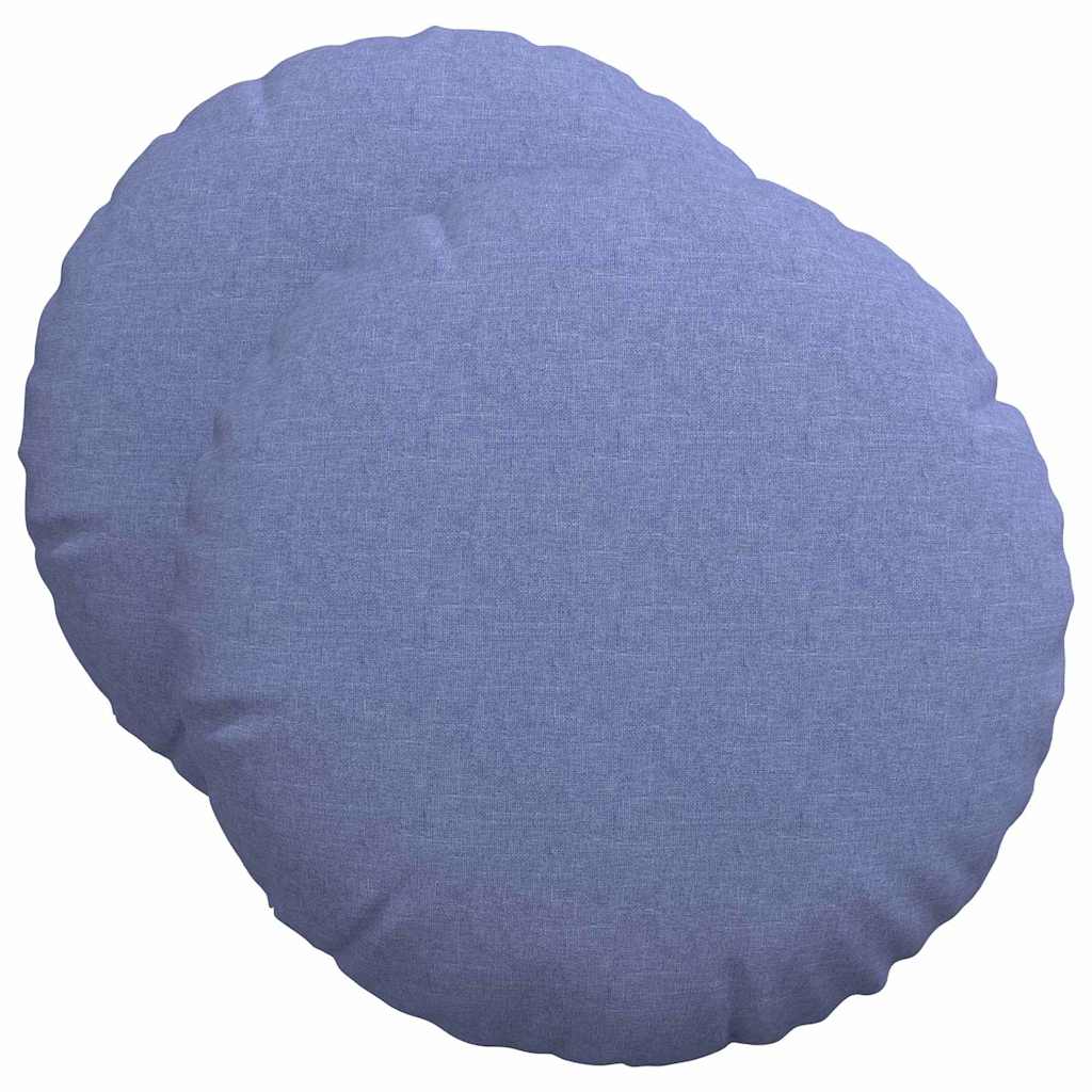 Cuscini per Seduta 2 pz Tessuto Blu jeans Ø50 x 19 cm