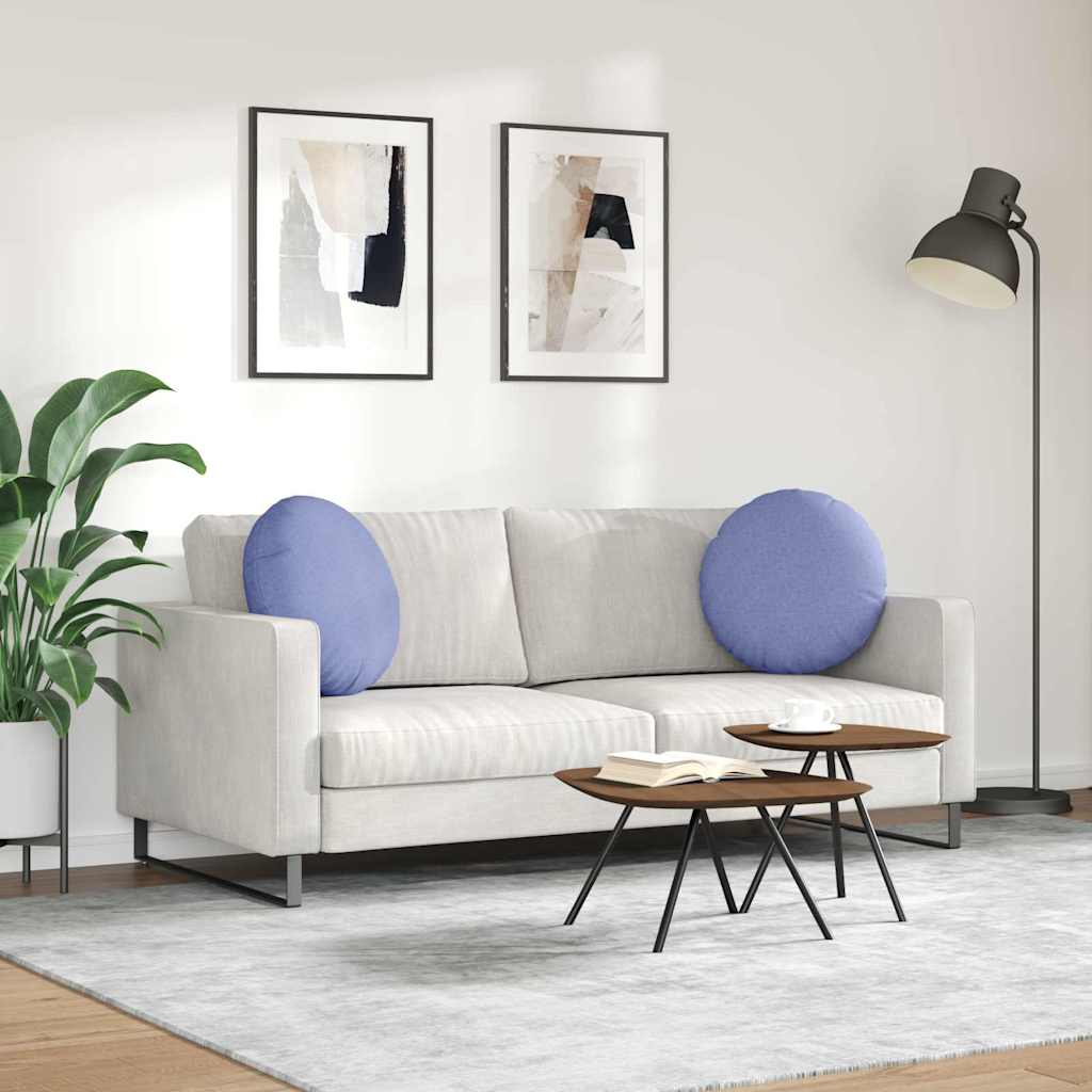 Cuscini per Seduta 2 pz Tessuto Blu jeans Ø50 x 19 cm