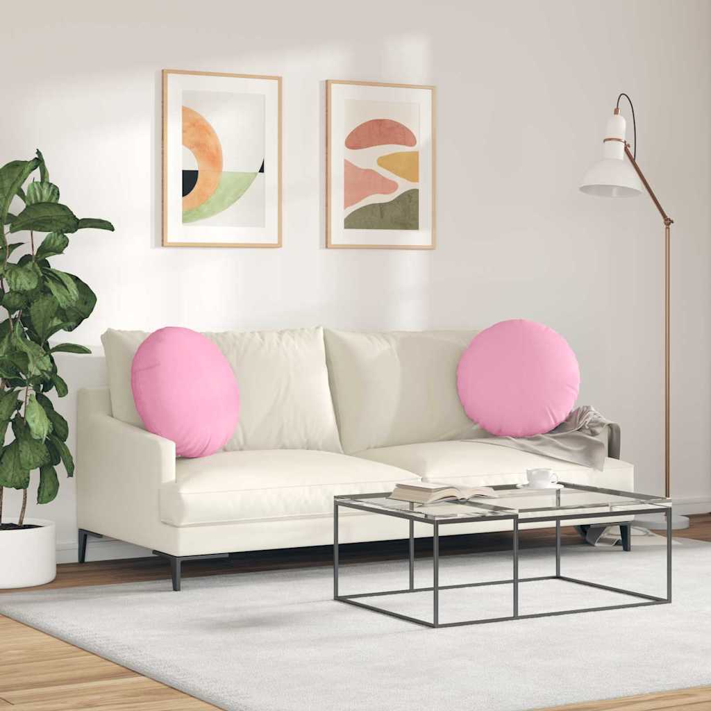 Cuscini per Seduta 2 pz Tessuto Rosa Ø50 x 19 cm