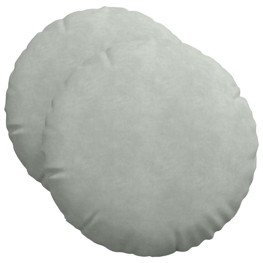 Cuscini per Seduta 2 pz Velluto Grigio chiaro Ø50 x 19 cm