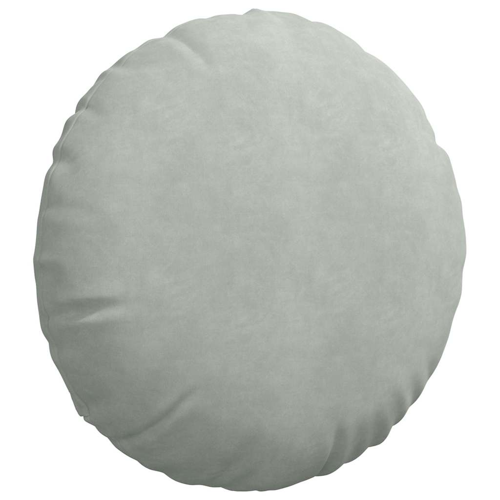 Cuscini per Seduta 2 pz Velluto Grigio chiaro Ø50 x 19 cm