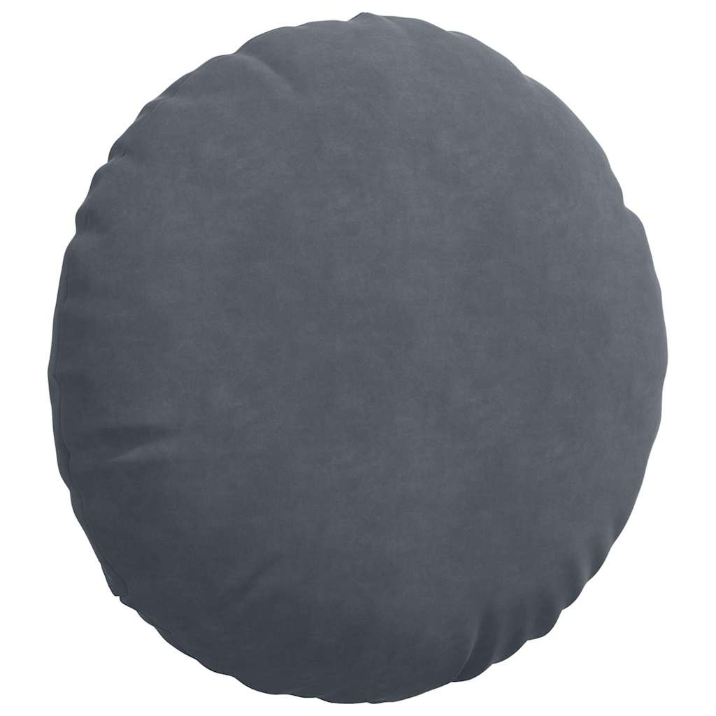 Cuscini per Seduta 2 pz Velluto Grigio scuro Ø50 x 19 cm