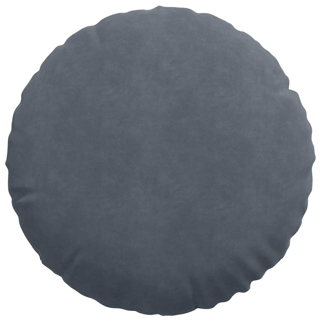 Cuscini per Seduta 2 pz Velluto Grigio scuro Ø50 x 19 cm