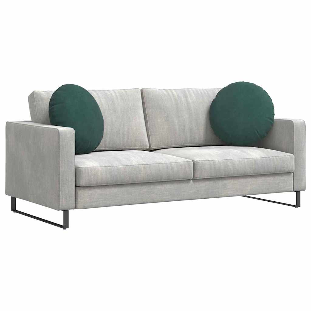 Cuscini per Seduta 2 pz Velluto Verde Scuro Ø50 x 19 cm