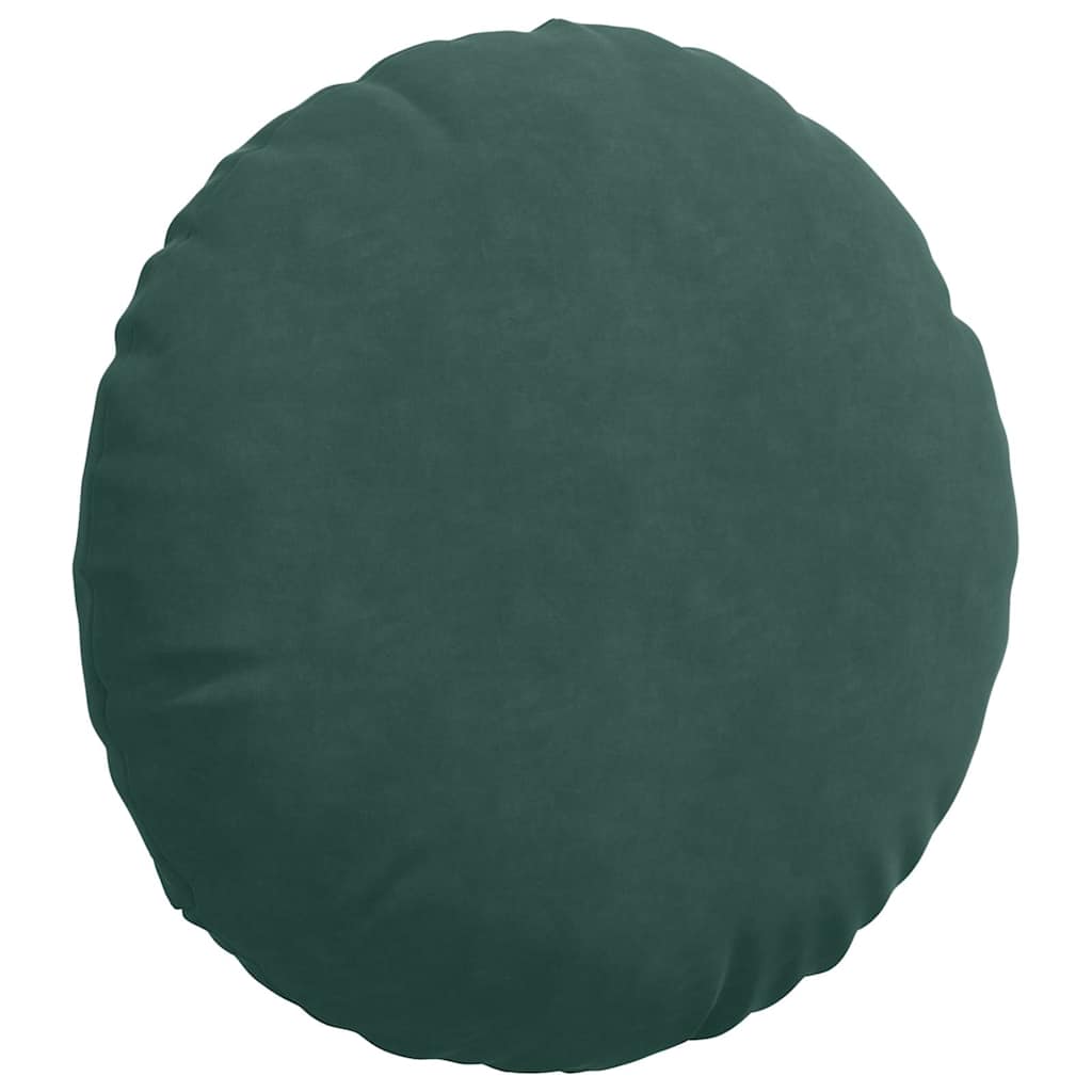 Cuscini per Seduta 2 pz Velluto Verde Scuro Ø50 x 19 cm