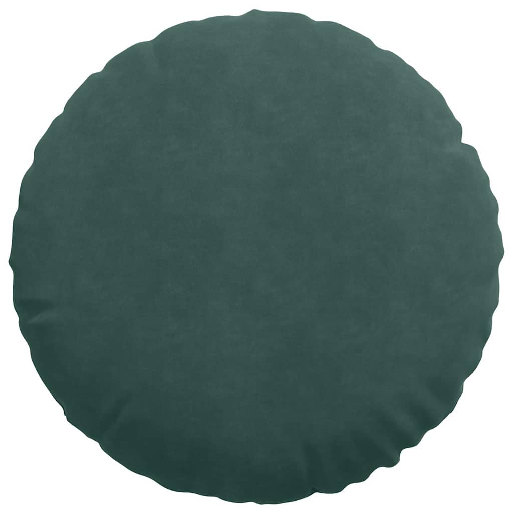 Cuscini per Seduta 2 pz Velluto Verde Scuro Ø50 x 19 cm