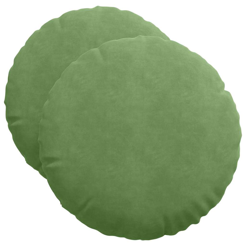 Cuscini per Seduta 2 pz Velluto Verde chiaro Ø50 x 19 cm
