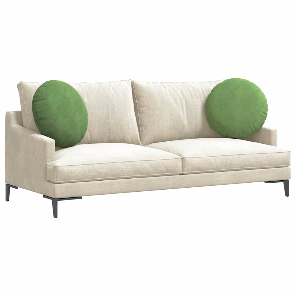 Cuscini per Seduta 2 pz Velluto Verde chiaro Ø50 x 19 cm