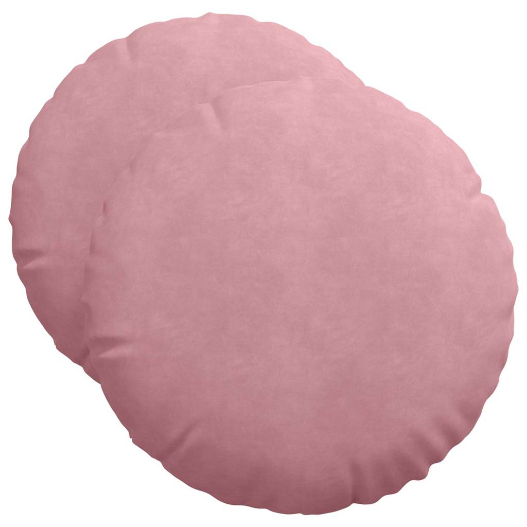Cuscini per Seduta 2 pz Velluto Rosa Ø50 x 19 cm