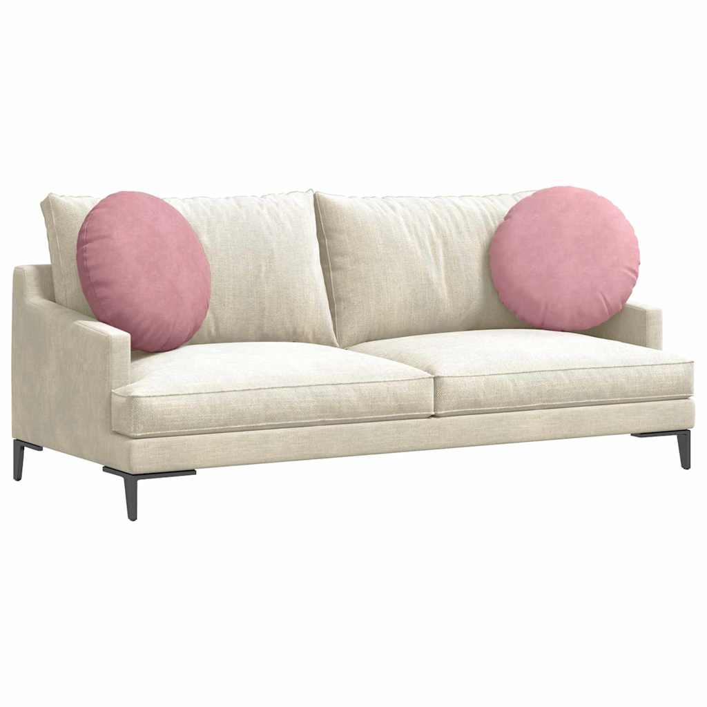 Cuscini per Seduta 2 pz Velluto Rosa Ø50 x 19 cm