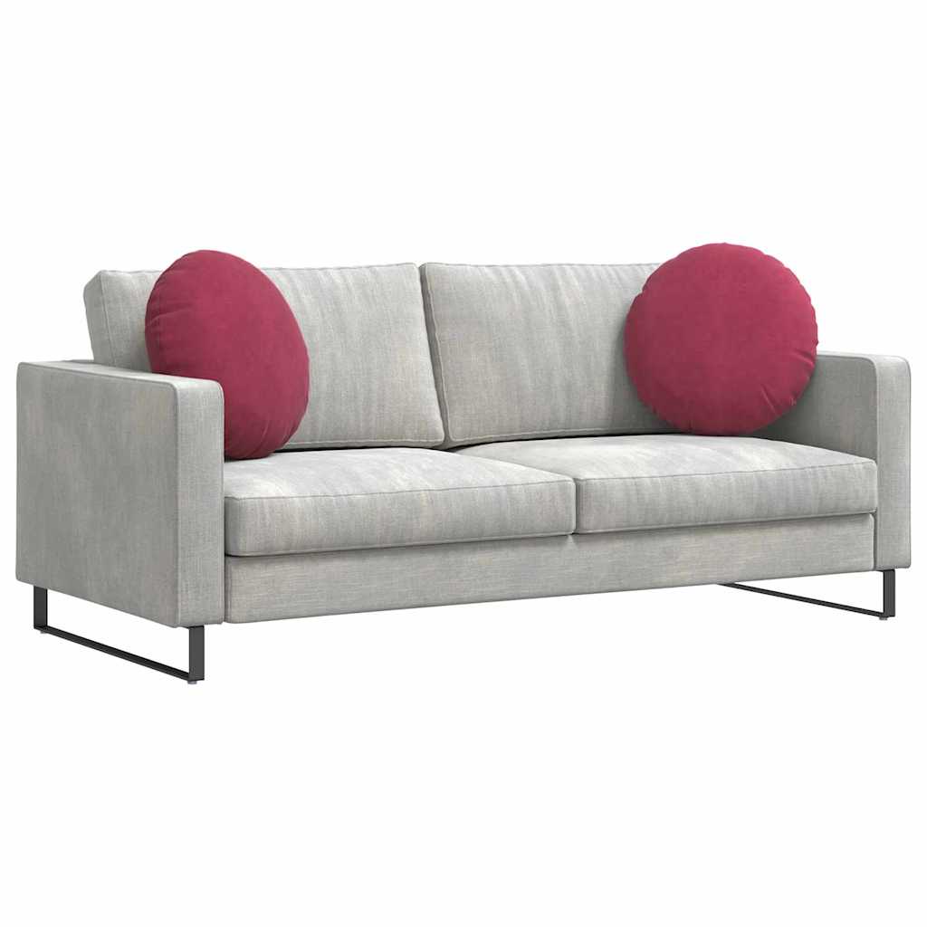 Cuscini per Seduta 2 pz Velluto Rosso Vino Ø50 x 19 cm