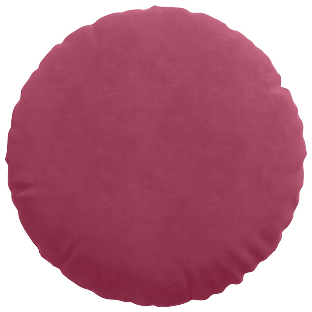 Cuscini per Seduta 2 pz Velluto Rosso Vino Ø50 x 19 cm
