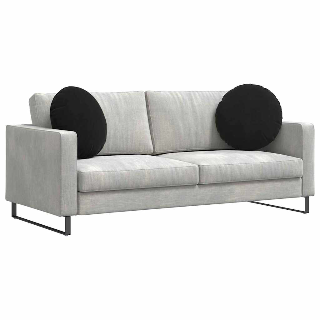 Cuscini per Seduta 2 pz Velluto Nero Ø50 x 19 cm