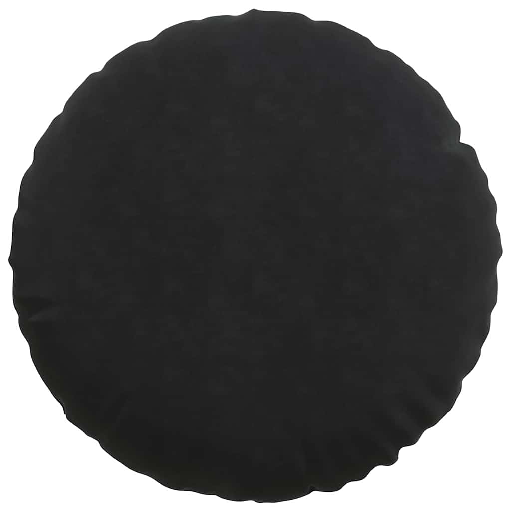 Cuscini per Seduta 2 pz Velluto Nero Ø50 x 19 cm