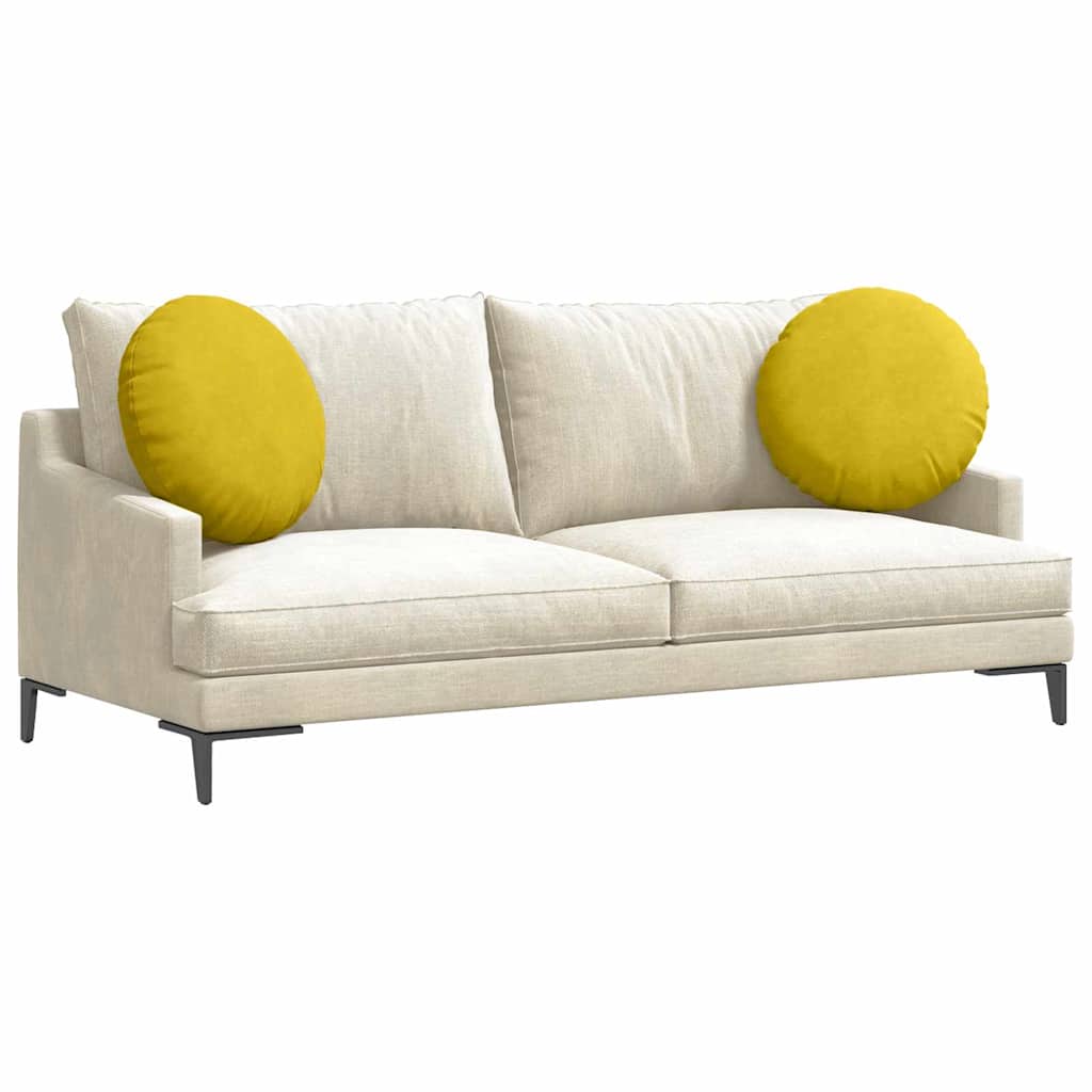 Cuscini per Seduta 2 pz Velluto Giallo Ø50 x 19 cm