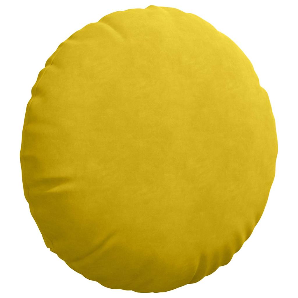 Cuscini per Seduta 2 pz Velluto Giallo Ø50 x 19 cm