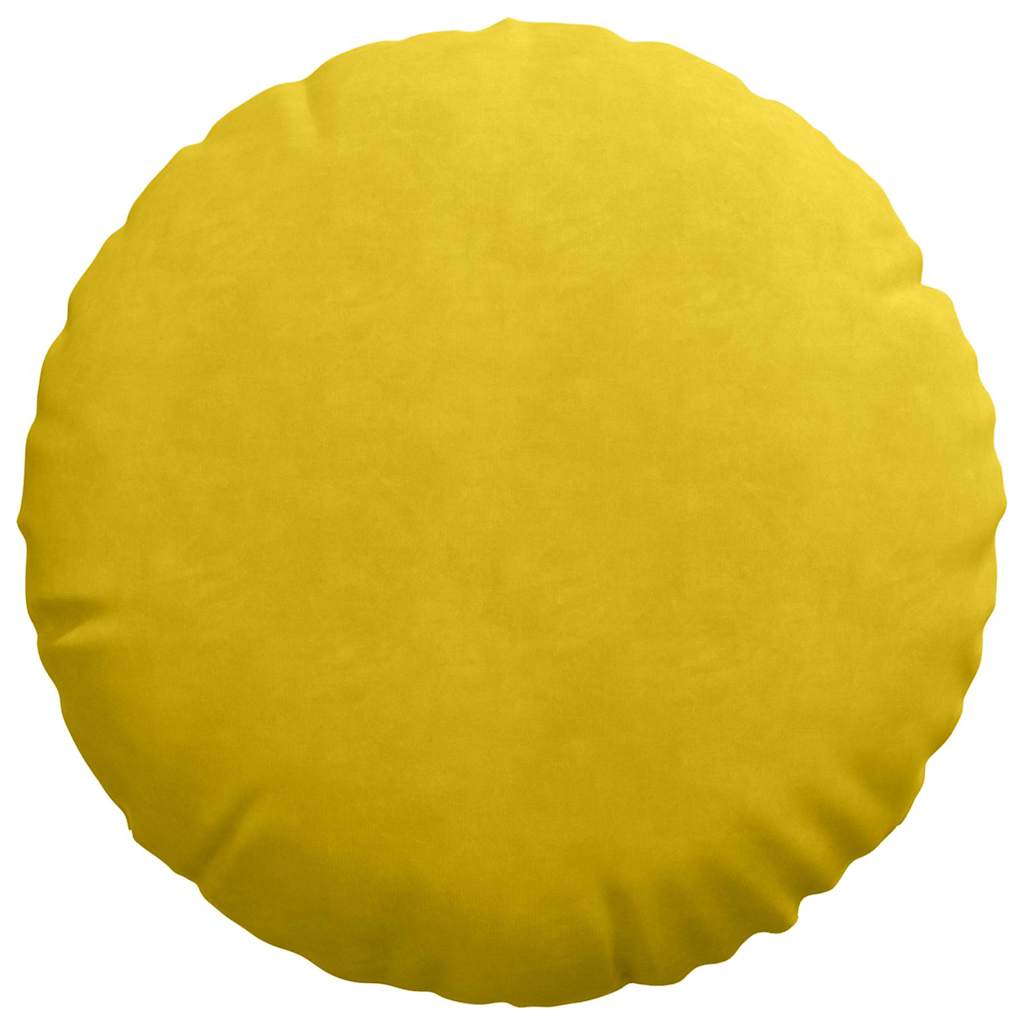 Cuscini per Seduta 2 pz Velluto Giallo Ø50 x 19 cm