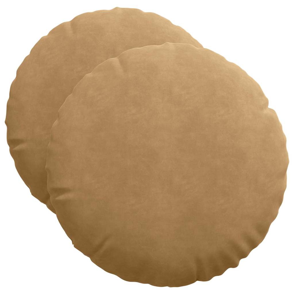 Cuscini per Seduta 2 pz Velluto Marrone Ø50 x 19 cm