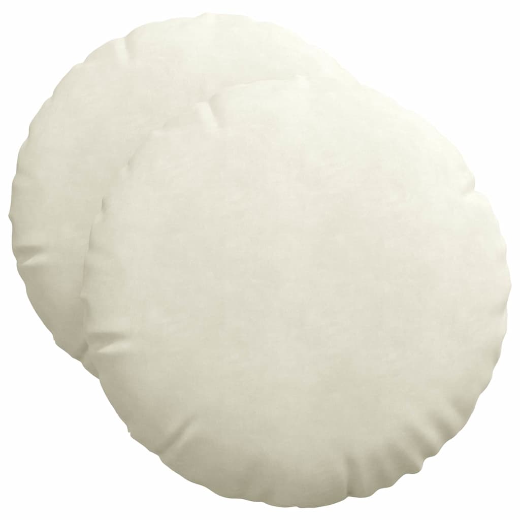 Cuscini per Seduta 2 pz Velluto Crema Ø50 x 19 cm