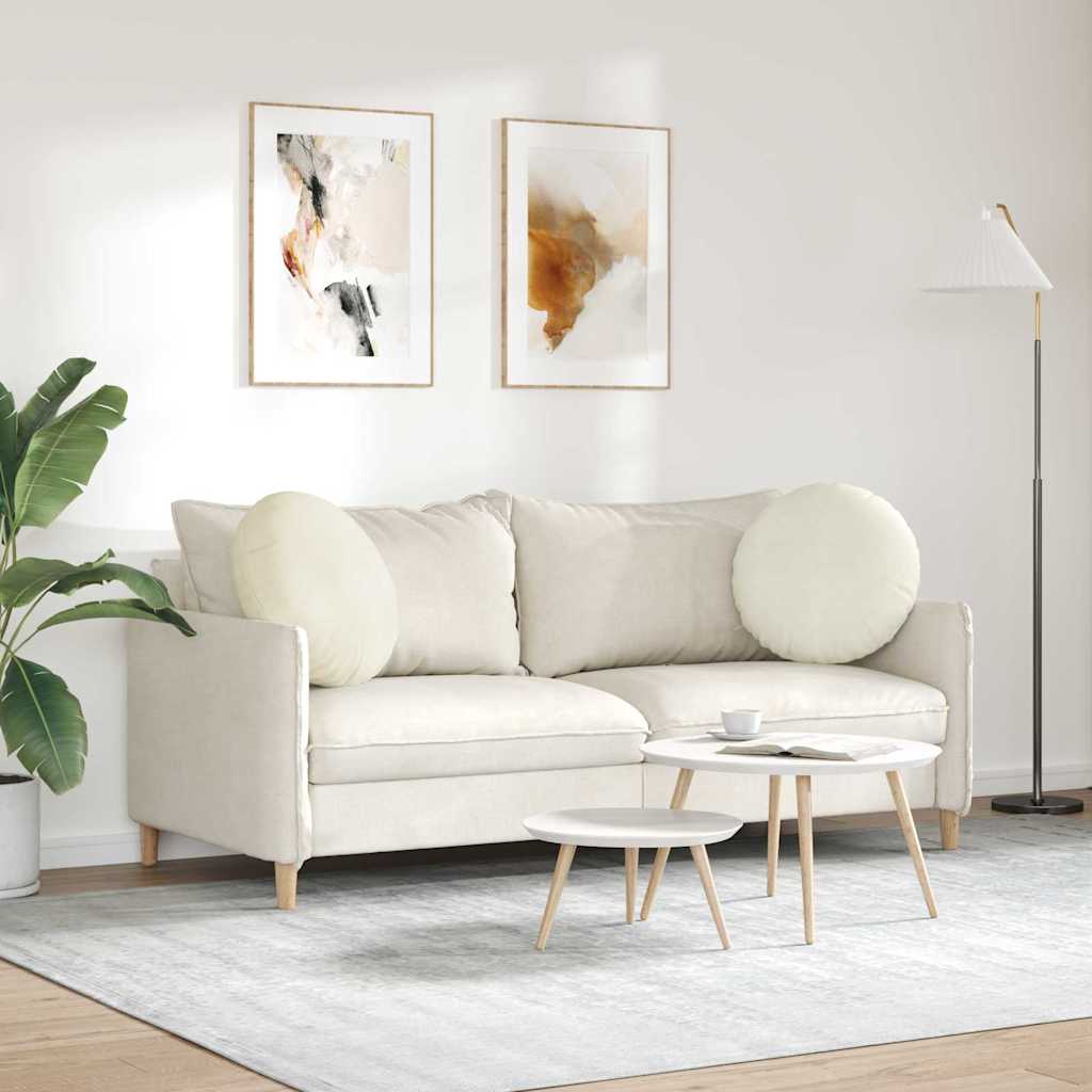 Cuscini per Seduta 2 pz Velluto Crema Ø50 x 19 cm