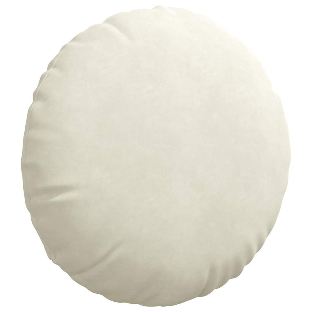 Cuscini per Seduta 2 pz Velluto Crema Ø50 x 19 cm
