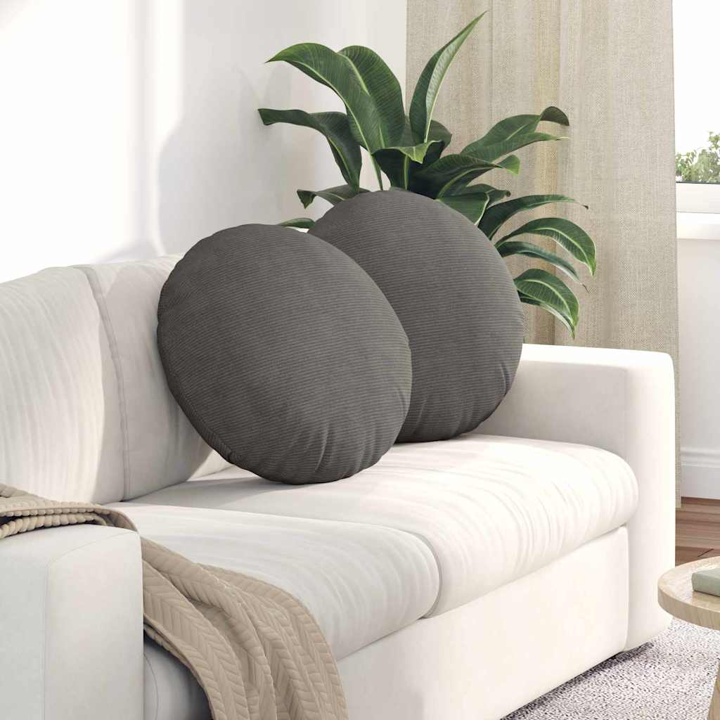 Cuscini per Seduta 2 pz Tessuto in Cords Grigio chiaro